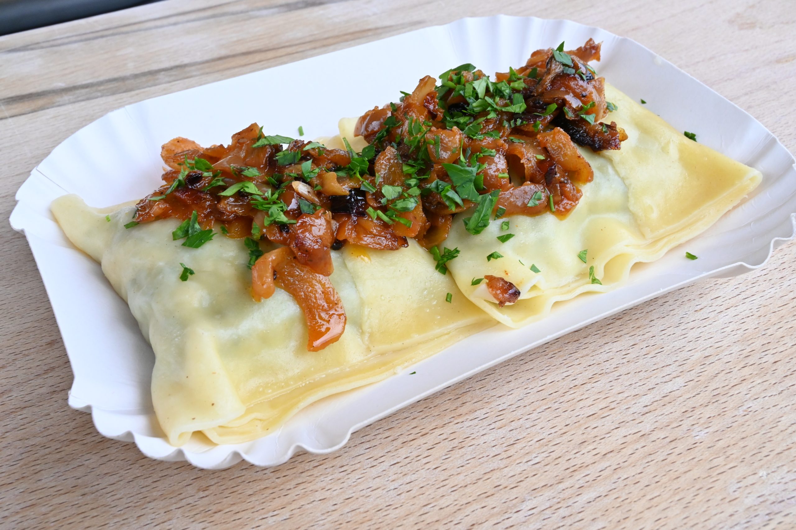 Maultaschen mit Zwiebelschmelze